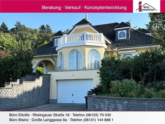 Bestlage in Bingen mit fantastischem und unverbaubarem Rheinblick! freist. Einfamilienhaus mit Luxus-Ausstrahlung