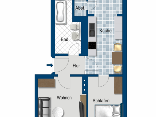 2 Zimmerwohnung mit Balkon