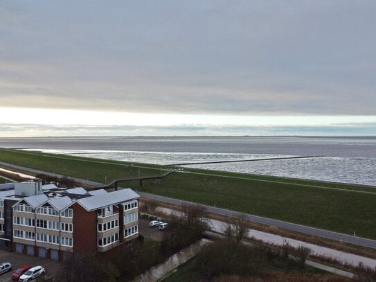 Wohnung mit direktem Blick auf den Nordseedeich auf der Halbinsel Nordstrand