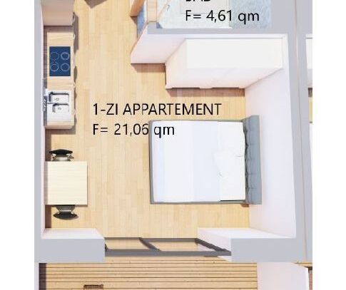 Möbliertes, helles 1-Zimmer-DG-Appartement mit Balkon in Kaufbeuren