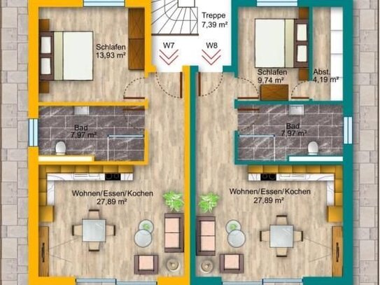 NEUBAU von 2 exklusiven Stadtvillen Penthousewohnung Nr. 7/Nr. 8 mit PKW-Tiefgaragenstellplatz in Kassel-Harleshausen...