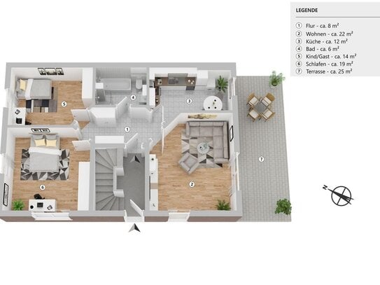 Schöne, barrierefreie 3-Zimmer EG-Wohnung in MS-Angelmodde mit Terrasse und Garten