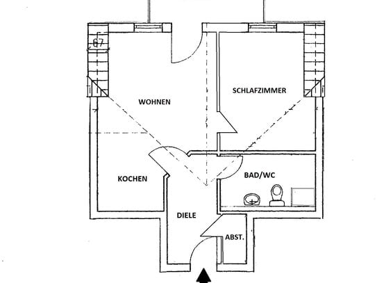 Kleine 2-Zimmer-Dachgeschosswohnung mit Balkon in schöner Wohnlage von Rudolstadt