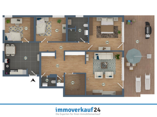 Geräumige 5-Zimmer-Wohnung mit Garten - Perfekt auch für WG-Leben in Sülldorf!"