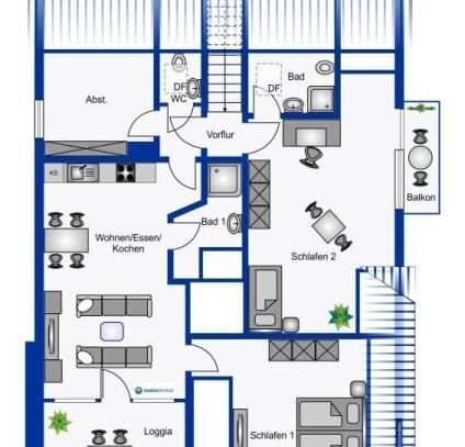 TOP-Preis! Dachgeschoss-Wohnung mit Loggia und Balkon in Küstennähe!