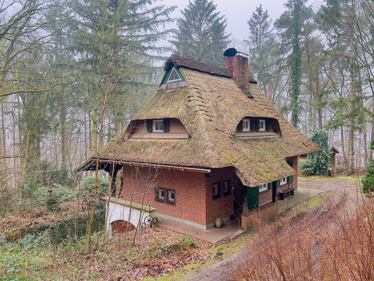 Reetdach-Landhaus am Drüsensee mit eigenem Wald