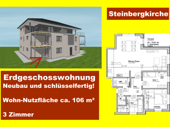 Steinbergkirche, komfortable EG-Wohnung, Neubau u. schlüsselfertig