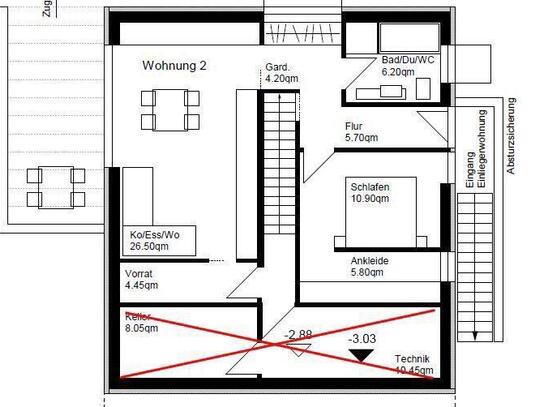 Vermiete 2 Zimmer Souterrain Wohnung