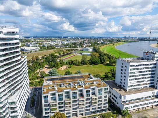 Edle Penthouse-Maisonette-Wohnung mit Panorama-Dachterrasse - Rheinblick/Hafen/Rheinturm/Altstadt