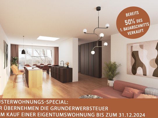 *MUSTERWOHNUNGS-SPECIAL* Mit dem Aufzug direkt ins 147 m² großes Penthouse mit 2 Bädern + 60 m² großer Dachterrasse