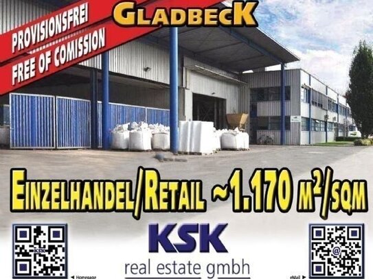 Einzelhandel mit Lager ~1.170 m²/sqm Retail warehouse