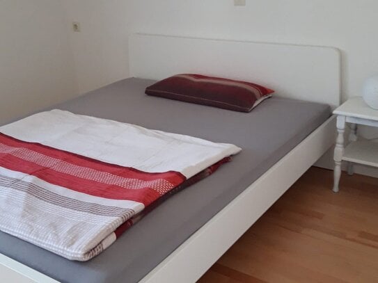 2-Zimmerwohnung mit TV, Wlan, Küche, Essplatz, Dusche/Wc, Schlafzimmer, Wohnzimmer, Büro und Balkon