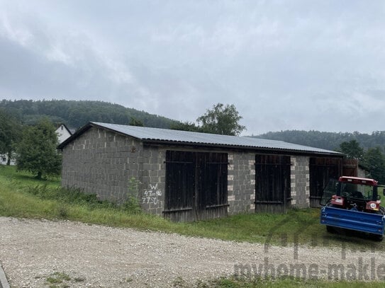 Große Massiv-Scheune mit Garage und Halle mit 1.200 m² Baugrundstück Ihr neues Zuhause in Weigendorf