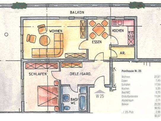 2,5 Raum DG Wohnung mit großer Dachterrasse in der Grietgasse Jena Zentrum
