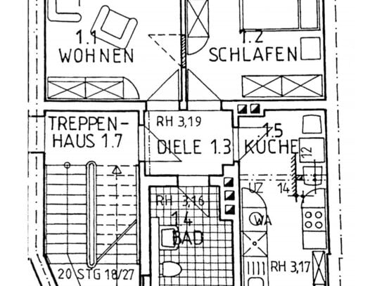 Gut geschnittene 2-Raum-Wohnung mit Balkon