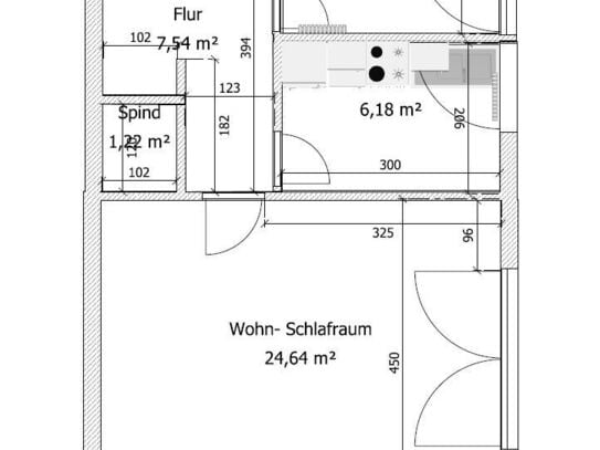 1 Zimmer Küche Bad Apartment wartet auf neuen Mieter