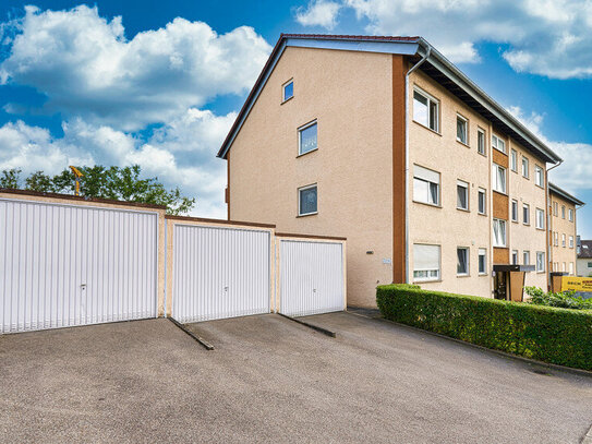 Solide 3 Zimmer Wohnung in schöner Lage von Marbach mit Balkon, Garage und Zusatz-Zimmer im DG!