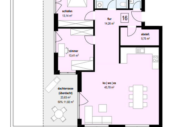 Neubauwohnung in Äpfingen Wohnung 16