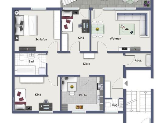 Großzügige 3-4 Zimmer-Wohnung in moderner Wohnanlage in Bühl