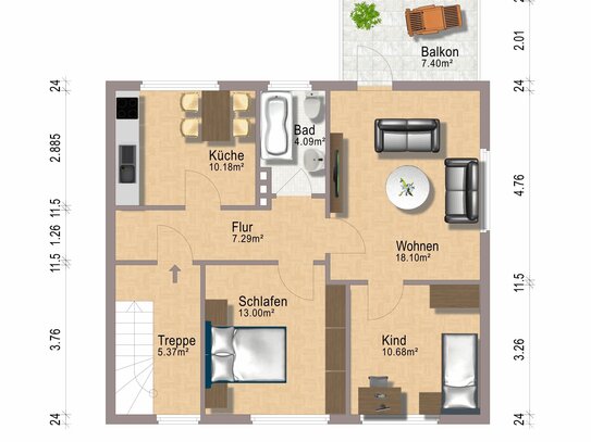 3 Zimmer Wohnung in Uelzen - hell und freundlich