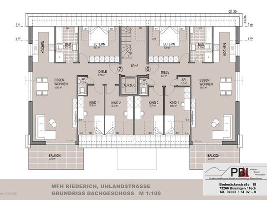 +++ NEUBAU +++ 4,5 Zimmer Dachgeschosswohnung mit Balkon KfW55 in Riederich