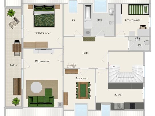 Vermietete, großzügige 4-Zimmer-Eigentumswohnung in Breitengüßbach