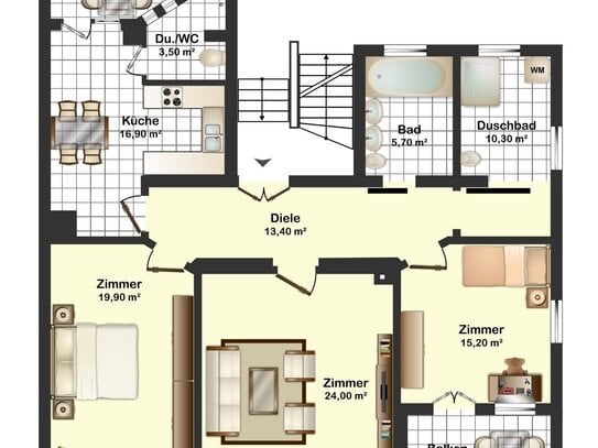 3-Zimmer-Wohnung mit Balkon und EBK in zentraler Lage von Wilsdruff