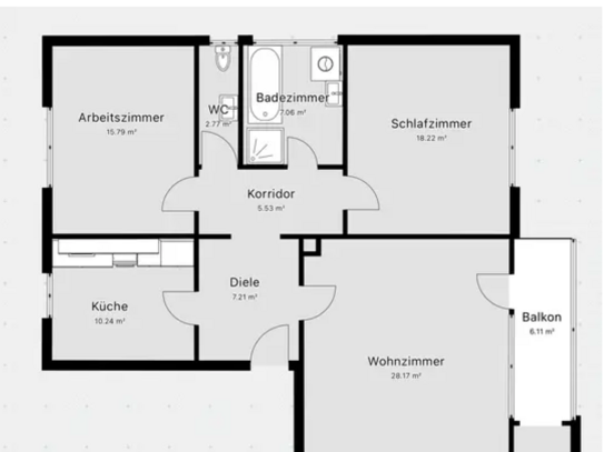 3-Zimmer-Wohnung mit Balkon, Garage, EBK - Erstbezug nach Renovierung