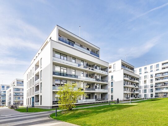 White & Bright - Moderne Familienwohnung mit Sonnen-Balkon und Stellplatz im Schlosspark-Quartier