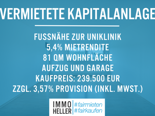 3-Zi Whg Nähe Uniklinik, Kapitalanlage, 5,4 % Mietrendite