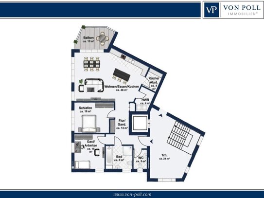 Bielefeld-Quelle: NEUBAU Wohnung W3 KfW40 | 3 Zimmer | ca. 109 m² Wohnfläche | Balkon | Tiefgarage