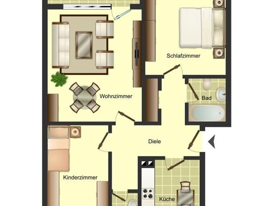 2-Zimmer-Wohnung in Bergkamen Weddinghofen ab Januar zu vermieten