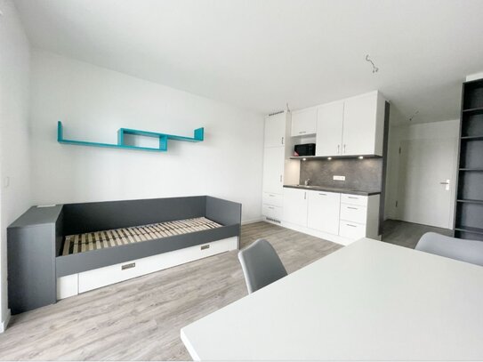 Modern möbilisiertes 1 Zimmer Apartment mit Balkon, Küche, Wlan und TG Stellplatz