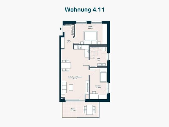 Neubau: 3-Zimmer-Wohnung mit sonnigem Balkon