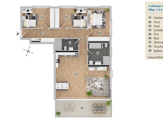 NaturELLA Wohn(t)raum 4-Zimmer-Wohnung in Langenargen Ortsteil Bierkeller-Waldeck