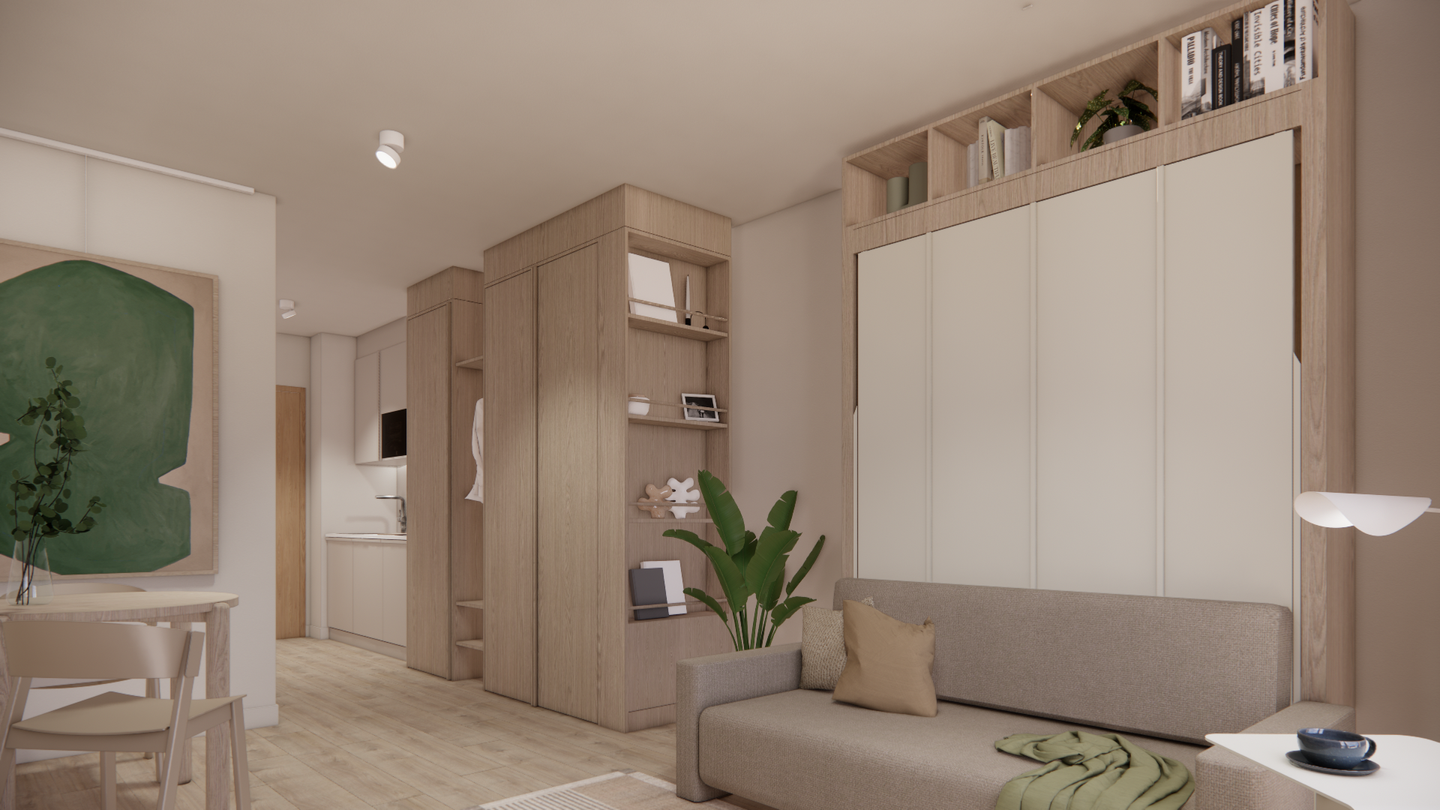 Möbliertes Studio Standard mit Gemeinschaftsflächen: Padelplatz, Fitness, Dachterrasse & mehr - Photo 1