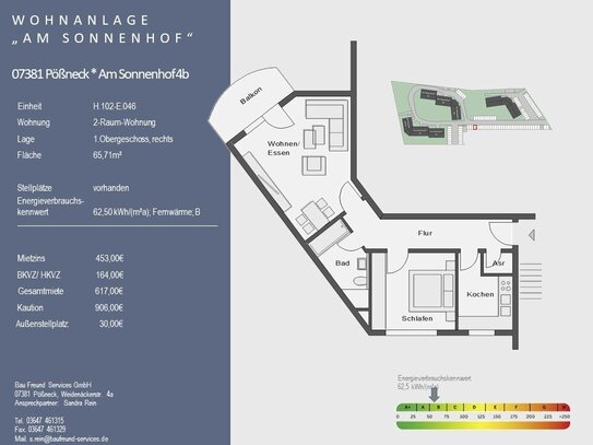 2-Raum- Wohnung in gepflegter Wohnlage