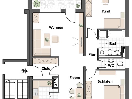 3-Zimmer-Wohnung mit Balkon in begehrter Lage von Neuendettelsau!