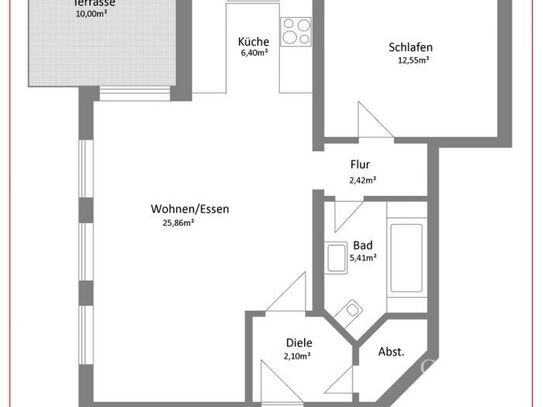 2 Zimmer-Erdgeschoss-Wohnung mit Garten