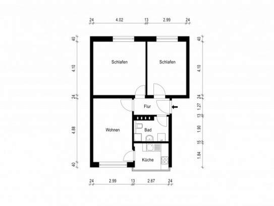 3-Raum-Wohnung in Brückfeld