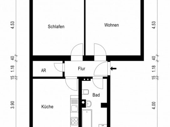 Frisch renovierte 2-Raum-Wohnung!