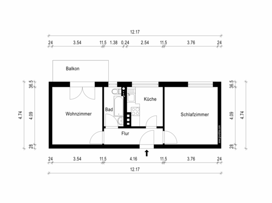 2-Raum-Wohnung mit Balkon in Stadtfeld!