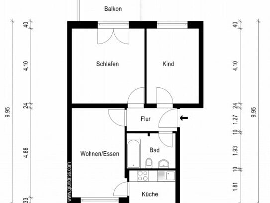 Geräumige 3-Raum-Wohnung mit Balkon!