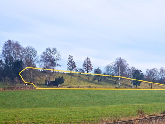 *Streuobstwiese* mit einem Holzlagerschuppen zwischen BC und Ochsenhausen