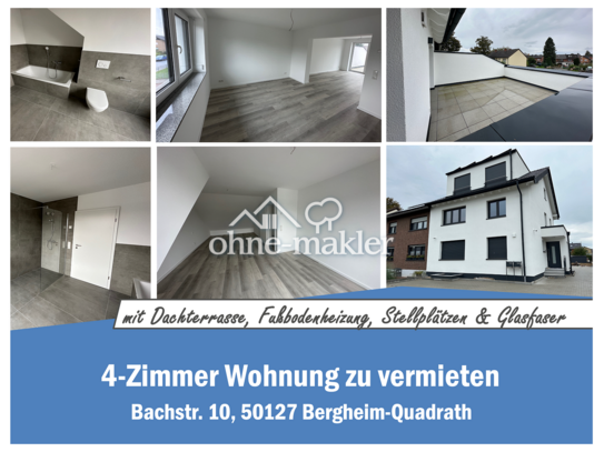 4-Zimmer-Neubau-Maisonette-Wohnung mit Dachterrasse, Fußbodenheizung, Stellplätzen & Glasfaser