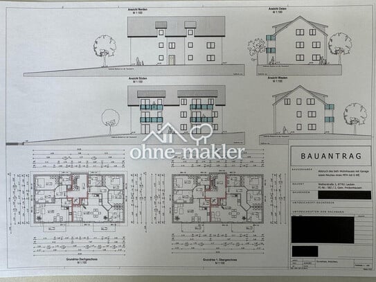 Grundstück Baugrundstück 1119 qm mit Genehmigung für 6xFam. Haus