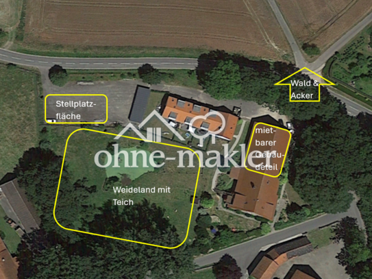 Stadtnaher Resthof für Tierhaltung, Gartenbau, Land- & Forstwirtschaft o.ä. anteilig zu vermieten