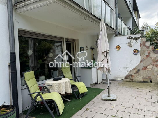 Ruhige 2 Zimmer Wohnung mit Terrasse + Gartenalleinnutzung