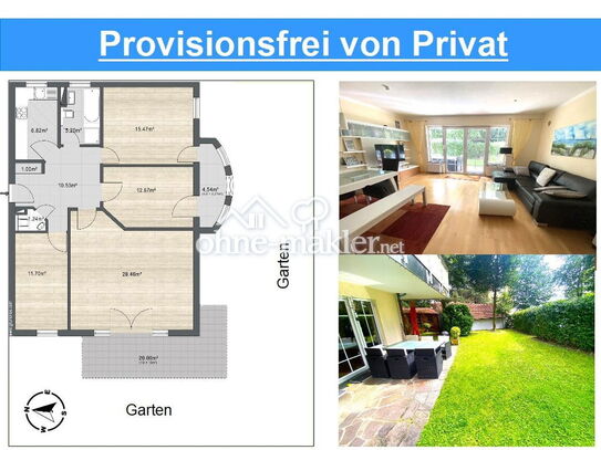 Ideal für Familien & Senioren: 4-Zimmer-Wohnung mit 160 m² Garten und Solaranlage