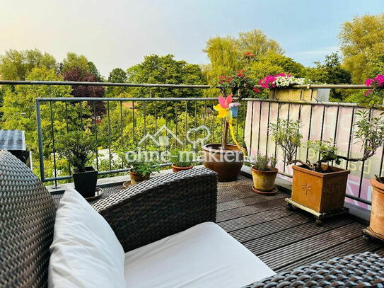 Traumhafte Maisonette-Wohnung mit Dachterrasse + 2 Balkonen in Bestlage! ca. 92 m², 3 Zimmer